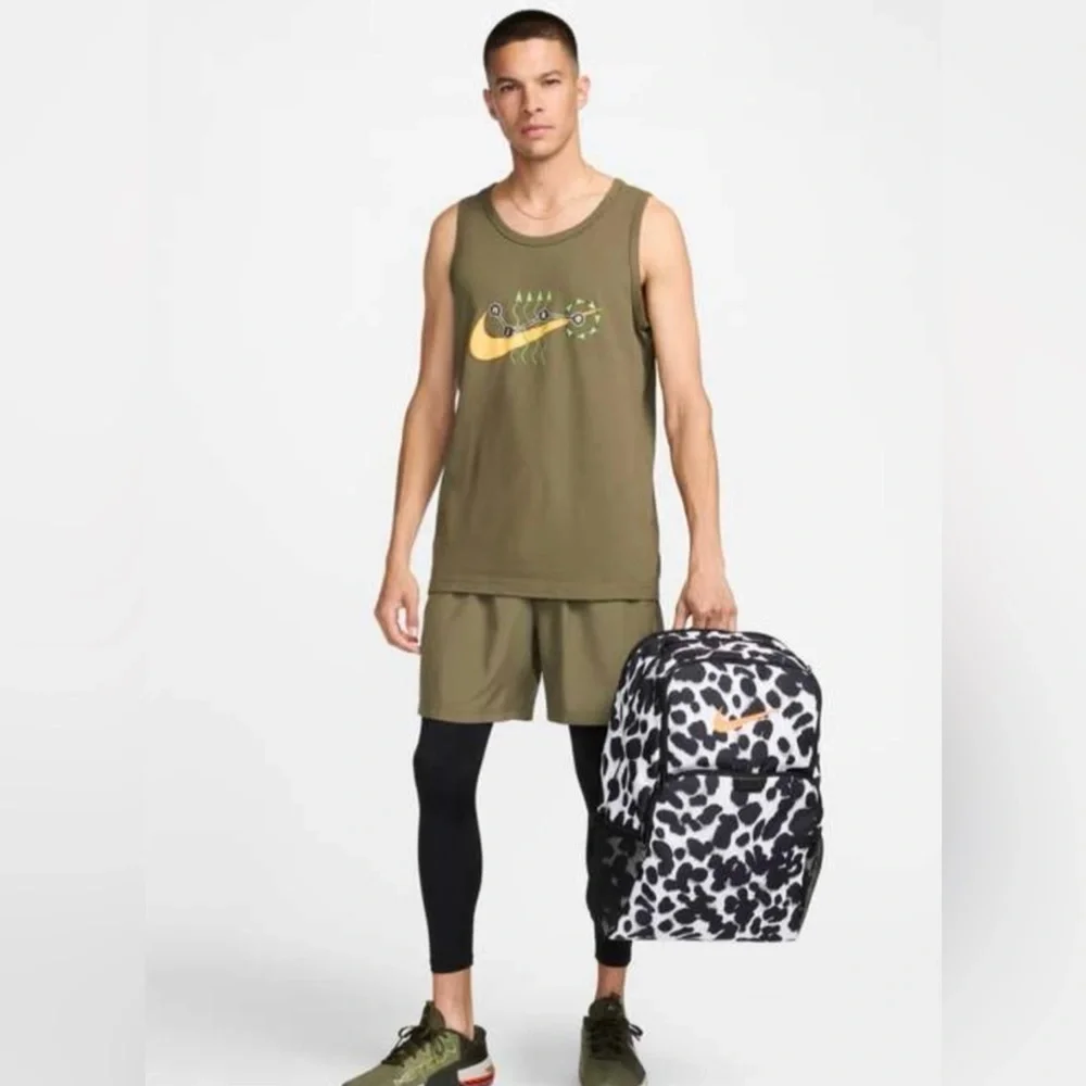 NWT Nike Brasilia Black White Orange‎ Bag Backpack XL